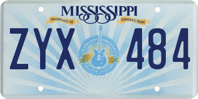 MS license plate ZYX484