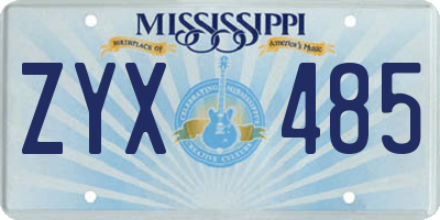 MS license plate ZYX485