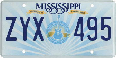 MS license plate ZYX495