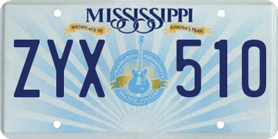 MS license plate ZYX510
