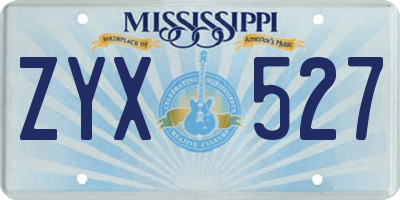 MS license plate ZYX527