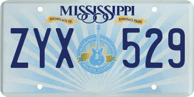 MS license plate ZYX529