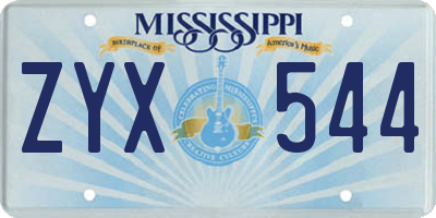 MS license plate ZYX544