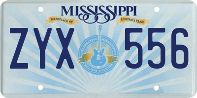 MS license plate ZYX556