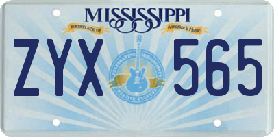 MS license plate ZYX565
