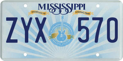 MS license plate ZYX570