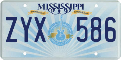 MS license plate ZYX586