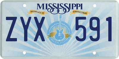 MS license plate ZYX591