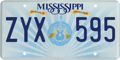 MS license plate ZYX595