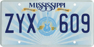 MS license plate ZYX609