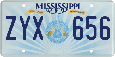 MS license plate ZYX656