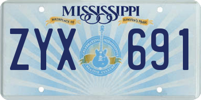 MS license plate ZYX691