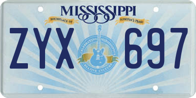 MS license plate ZYX697