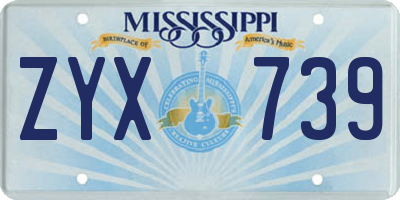 MS license plate ZYX739