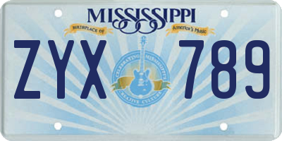 MS license plate ZYX789