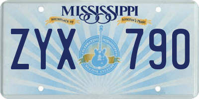 MS license plate ZYX790
