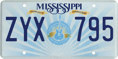 MS license plate ZYX795