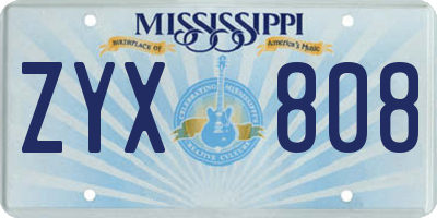 MS license plate ZYX808