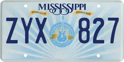 MS license plate ZYX827