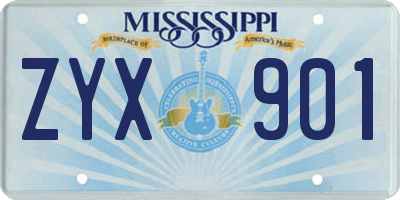 MS license plate ZYX901