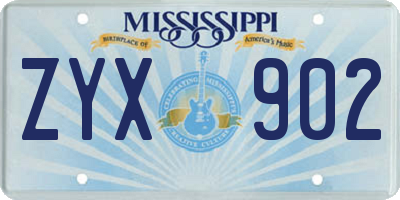 MS license plate ZYX902