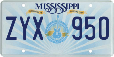MS license plate ZYX950
