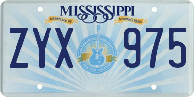 MS license plate ZYX975