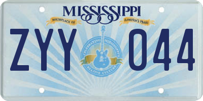 MS license plate ZYY044
