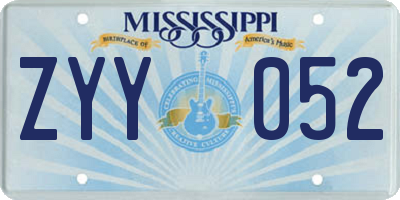 MS license plate ZYY052