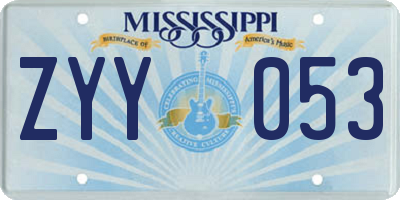 MS license plate ZYY053