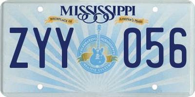 MS license plate ZYY056