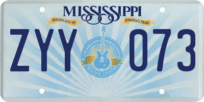 MS license plate ZYY073