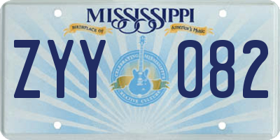 MS license plate ZYY082