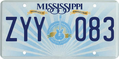 MS license plate ZYY083