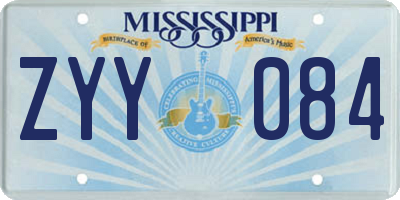 MS license plate ZYY084