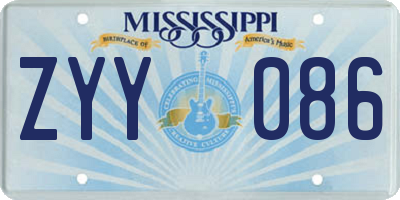 MS license plate ZYY086