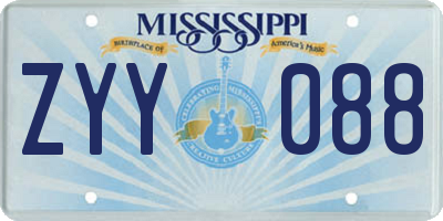 MS license plate ZYY088