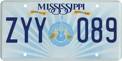 MS license plate ZYY089