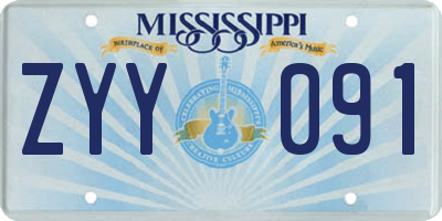 MS license plate ZYY091