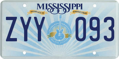 MS license plate ZYY093
