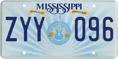 MS license plate ZYY096
