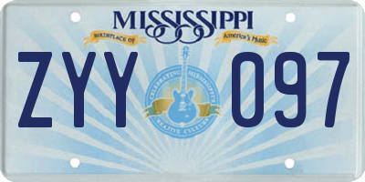 MS license plate ZYY097