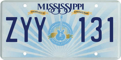 MS license plate ZYY131