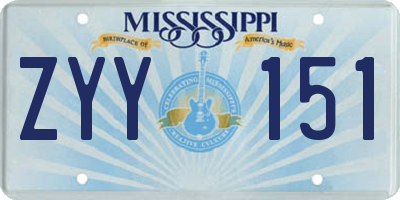 MS license plate ZYY151