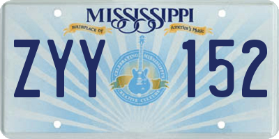 MS license plate ZYY152