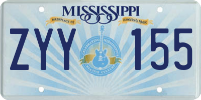 MS license plate ZYY155