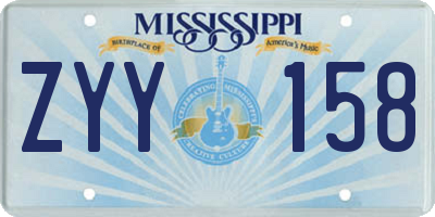 MS license plate ZYY158