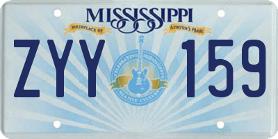 MS license plate ZYY159