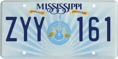 MS license plate ZYY161