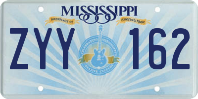 MS license plate ZYY162